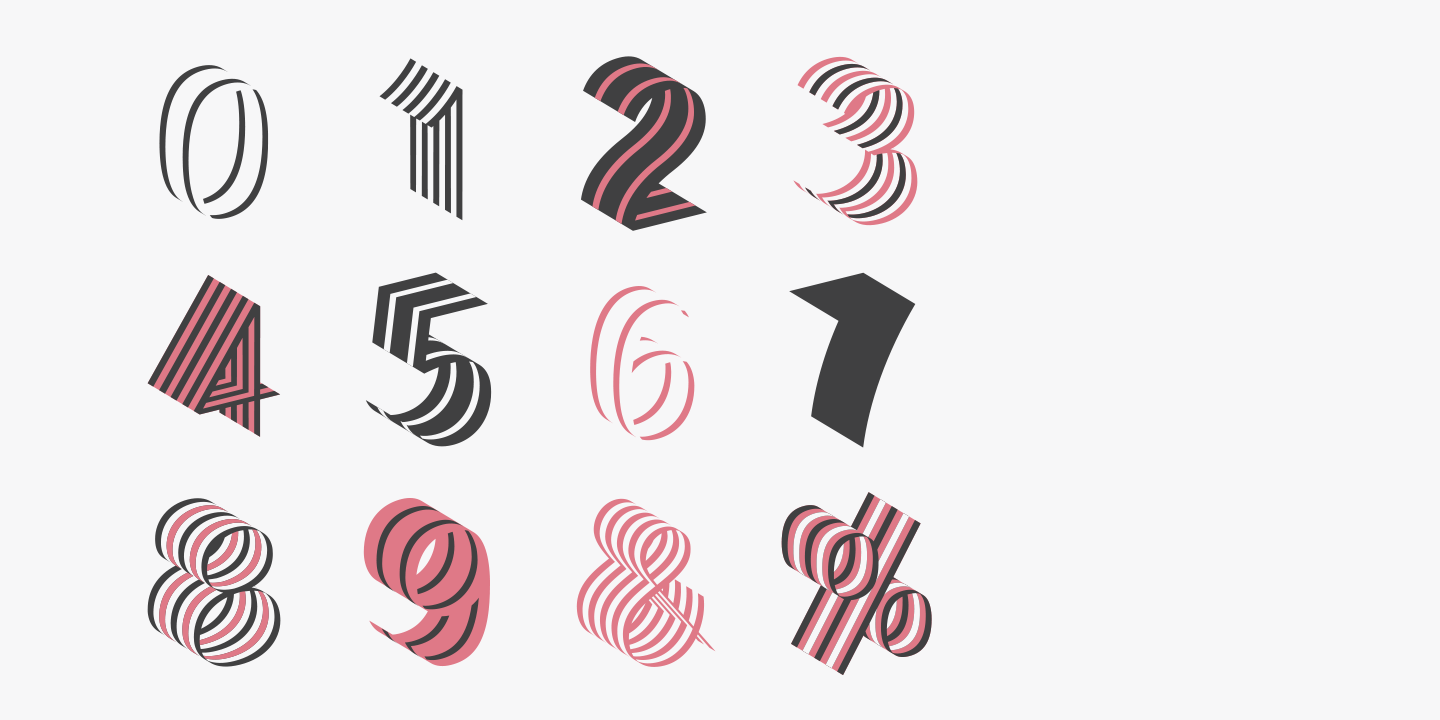 Пример шрифта Bend Five Stripes